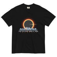 Load image into Gallery viewer, ROCHESTER NY 2024 Solar Eclipse: Unisex Garment-Dyed Heavyweight T-Shirt
