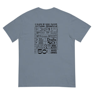 Uncle Waldo's The One & Only WITH DRINK SPECIALS Short Sleeve T-Shirt - Garment-Dyed Heavyweight T-Shirt