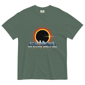 ROCHESTER NY 2024 Solar Eclipse: Unisex Garment-Dyed Heavyweight T-Shirt