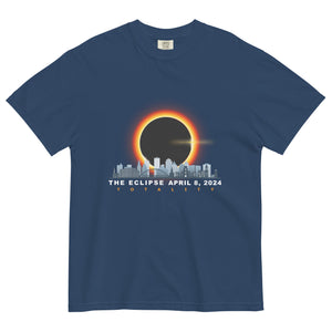 ROCHESTER NY 2024 Solar Eclipse: Unisex Garment-Dyed Heavyweight T-Shirt